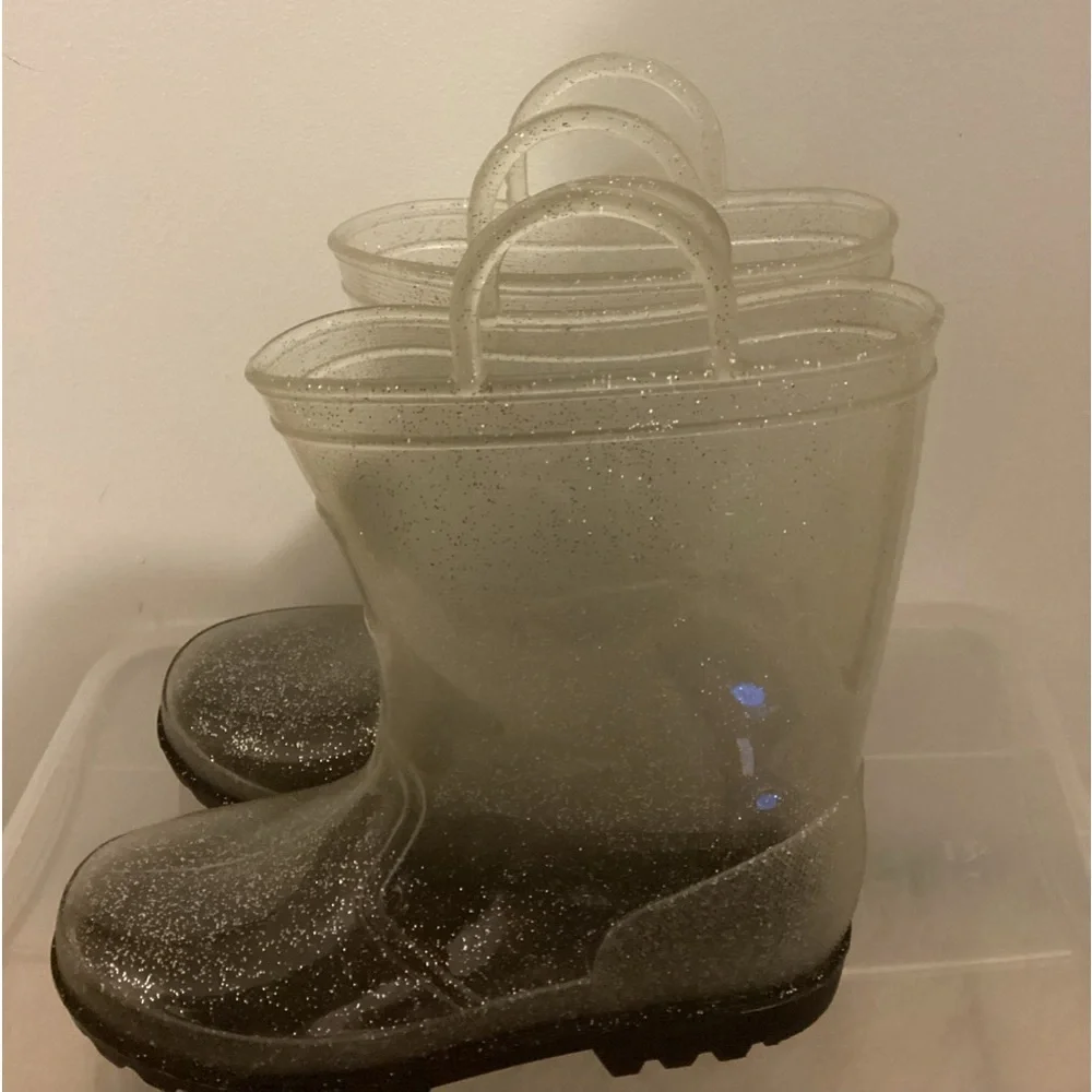 Mike Luks Clear sparkle rain boots size 13/1